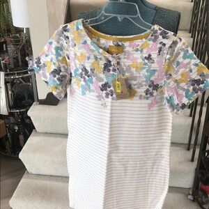 JOULES floral and striped cotton dress NWT